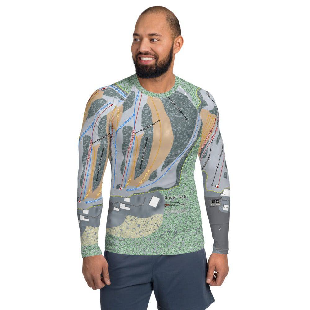 Snow Trails, Ohio Ski Trail Map Men's Base Layer Top