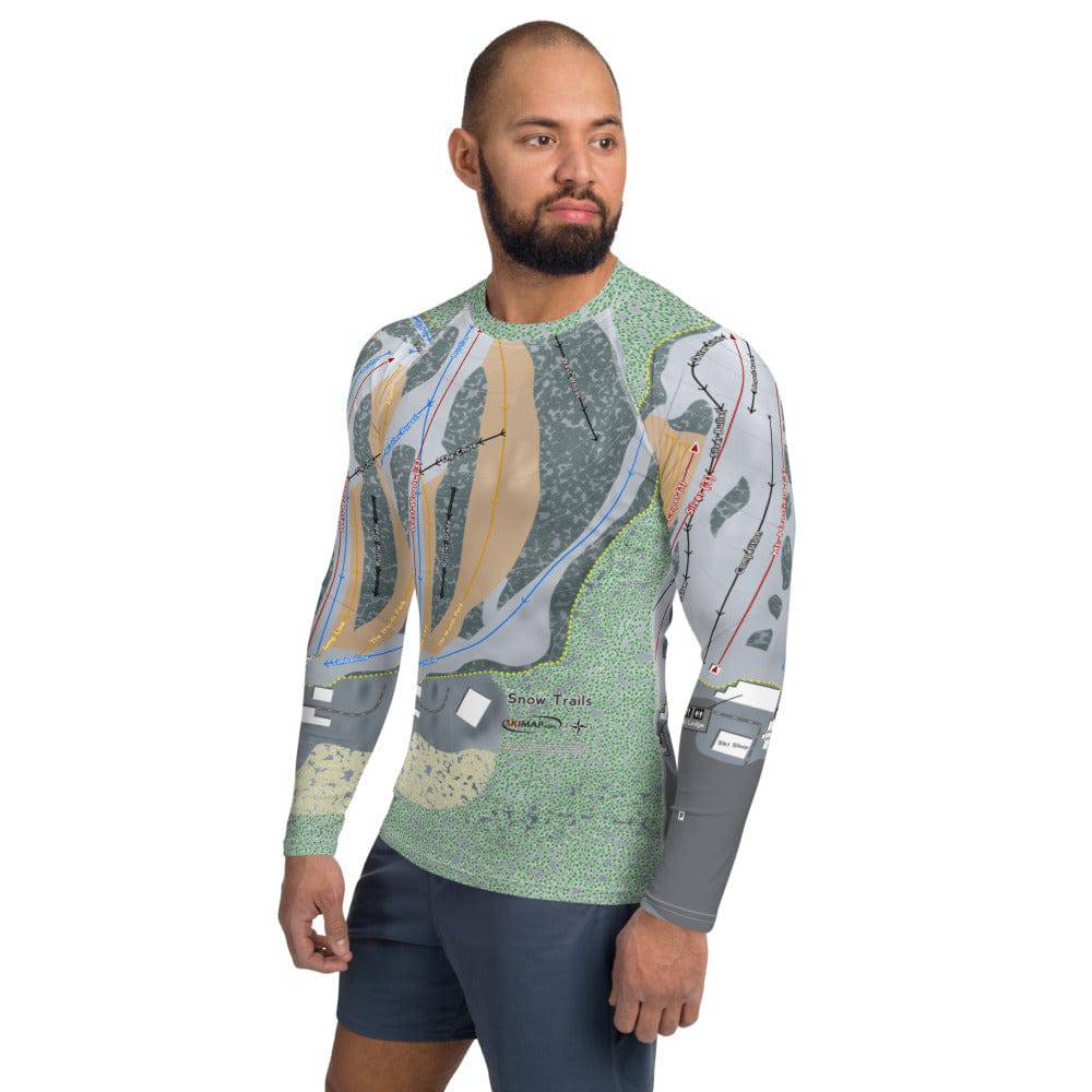 Snow Trails, Ohio Ski Trail Map Men's Base Layer Top - Powderaddicts