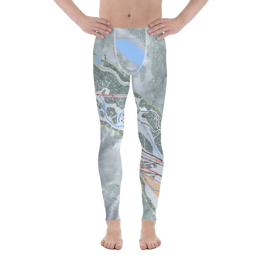 Snow Valley, California Ski Trail Map Men's Base Layer Bottom - Powderaddicts