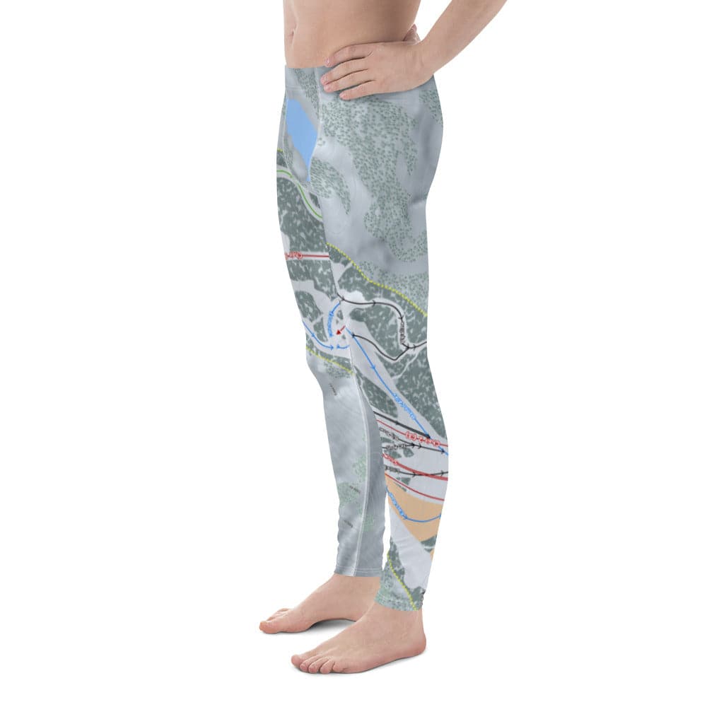 Snow Valley, California Ski Trail Map Men's Base Layer Bottom - Powderaddicts