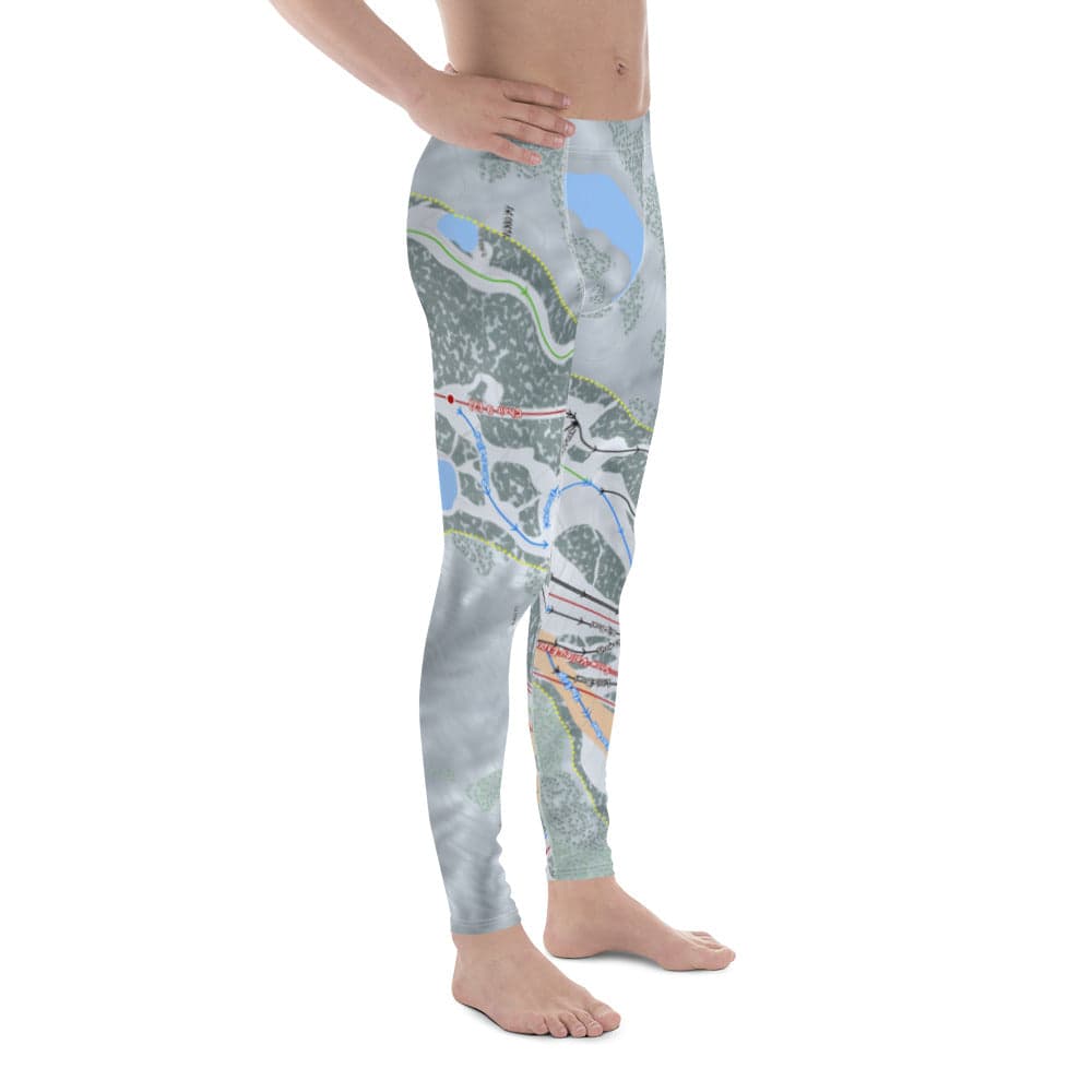 Snow Valley, California Ski Trail Map Men's Base Layer Bottom - Powderaddicts