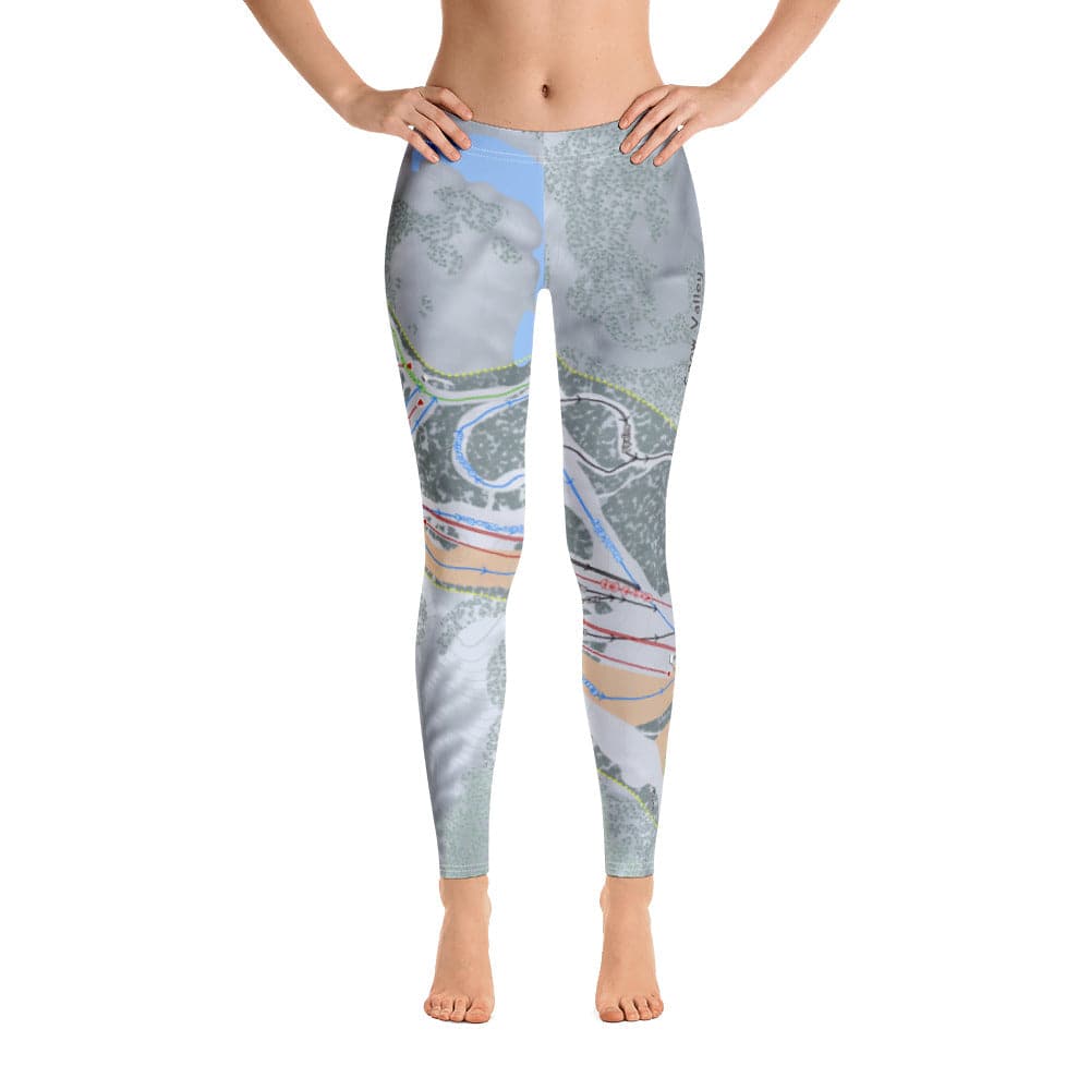 Snow Valley, California Ski Trail Map Women's Base Layer Bottom - Powderaddicts