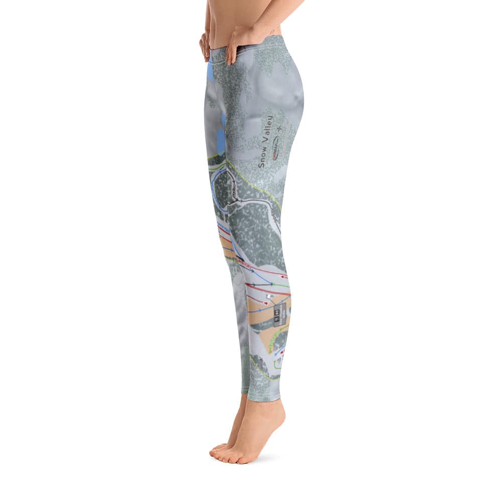 Snow Valley, California Ski Trail Map Women's Base Layer Bottom - Powderaddicts