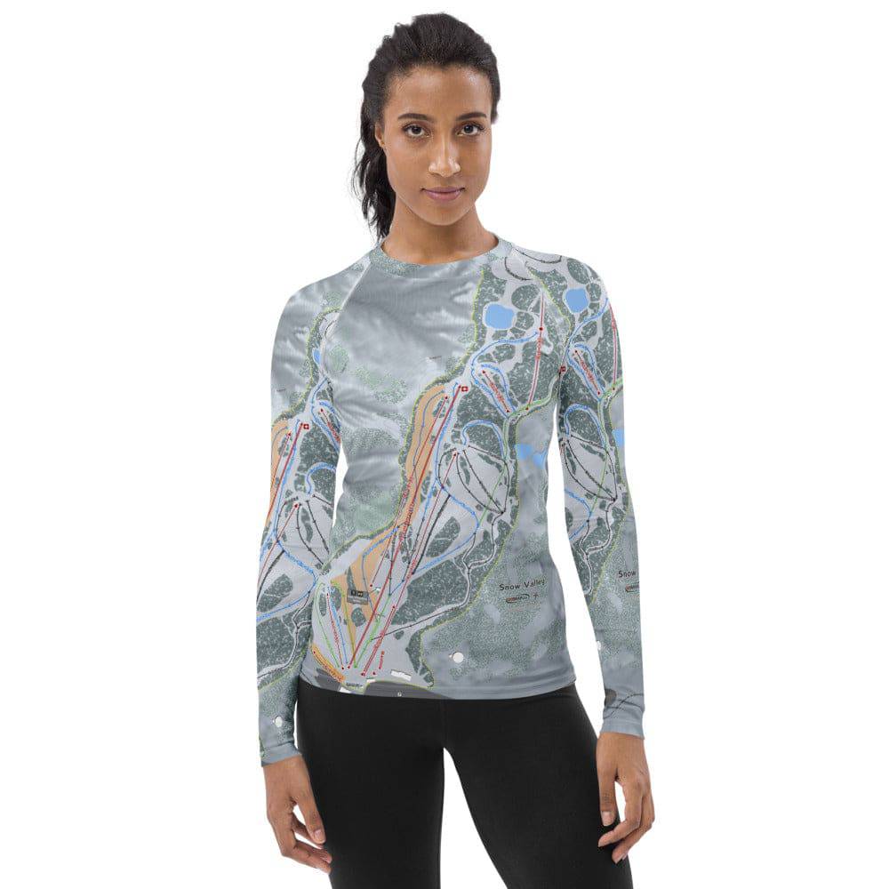 Snow Valley, California Ski Trail Map Women's Base Layers