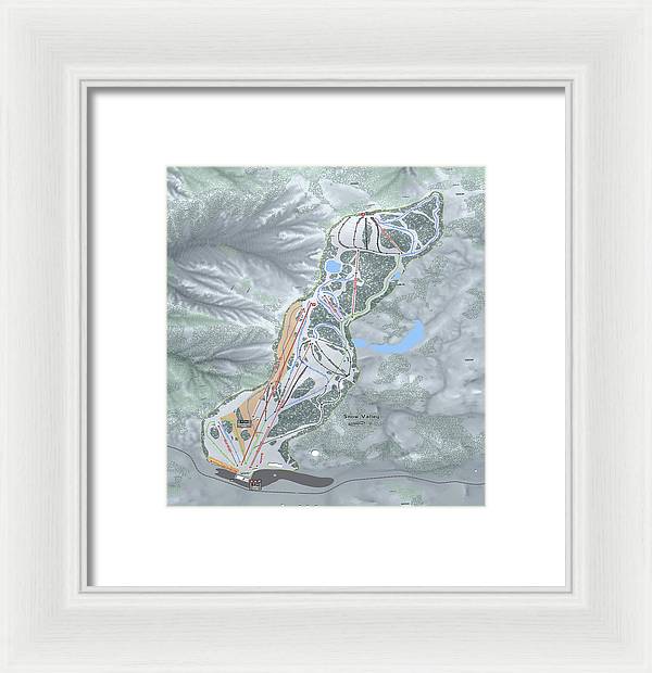 Snow Valley Ski Trail Map - Framed Print - Powderaddicts