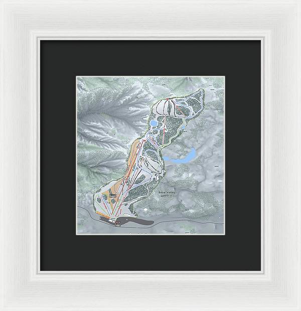 Snow Valley Ski Trail Map - Framed Print - Powderaddicts