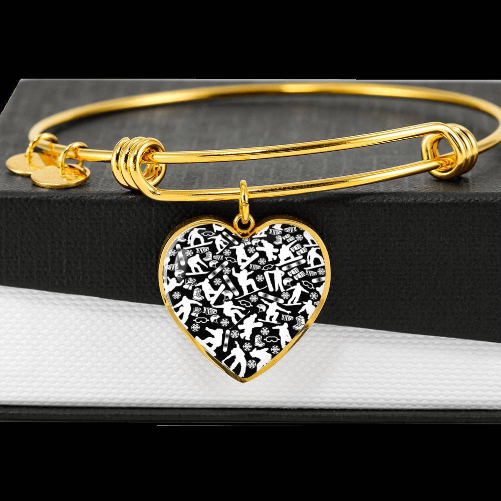 Snowboard Heart Pendant and Bangle - Powderaddicts