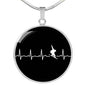 Snowboard Is My Heartbeat Circle Pendant Necklace - Powderaddicts