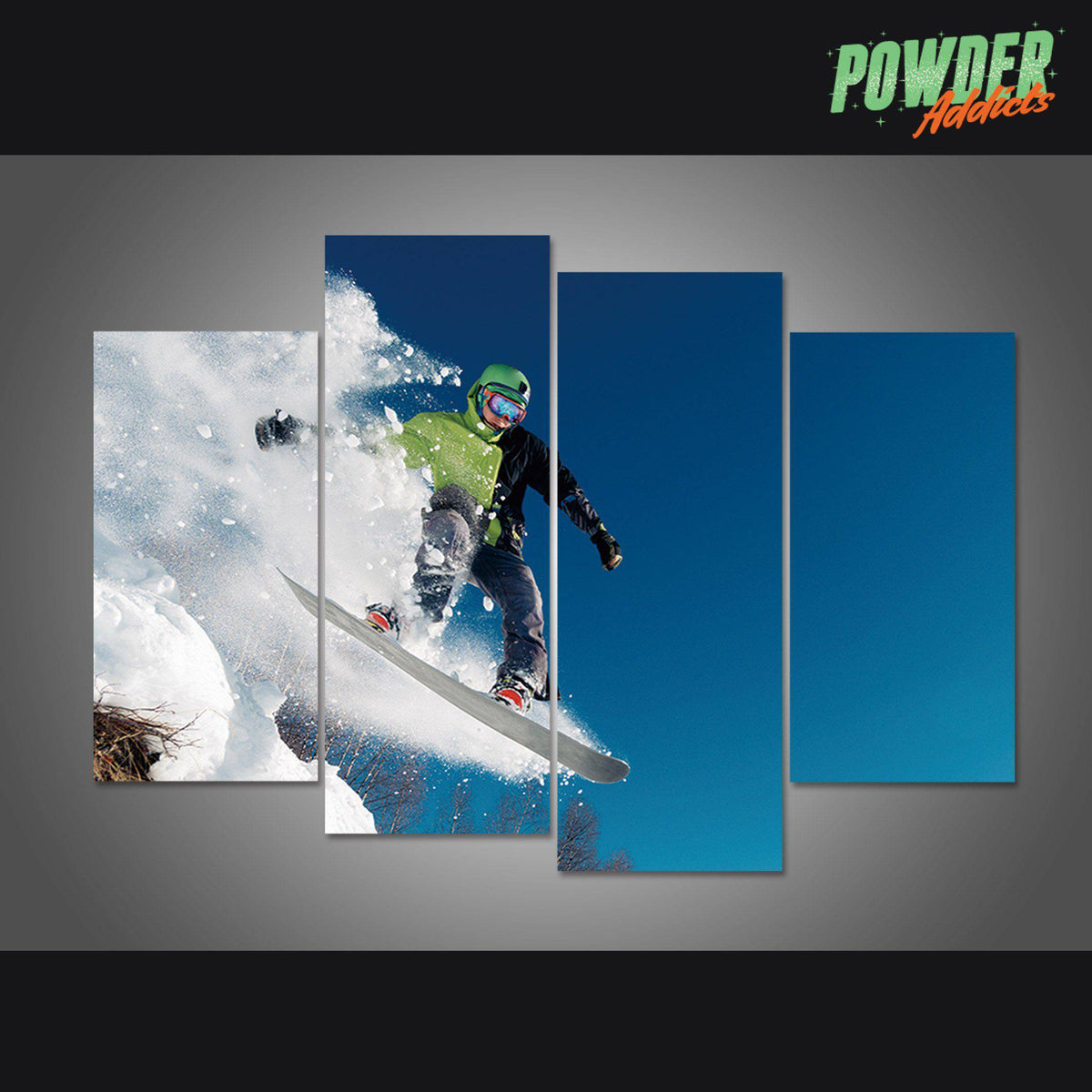 Snowboard Jump 4 Piece Canvas - Powderaddicts