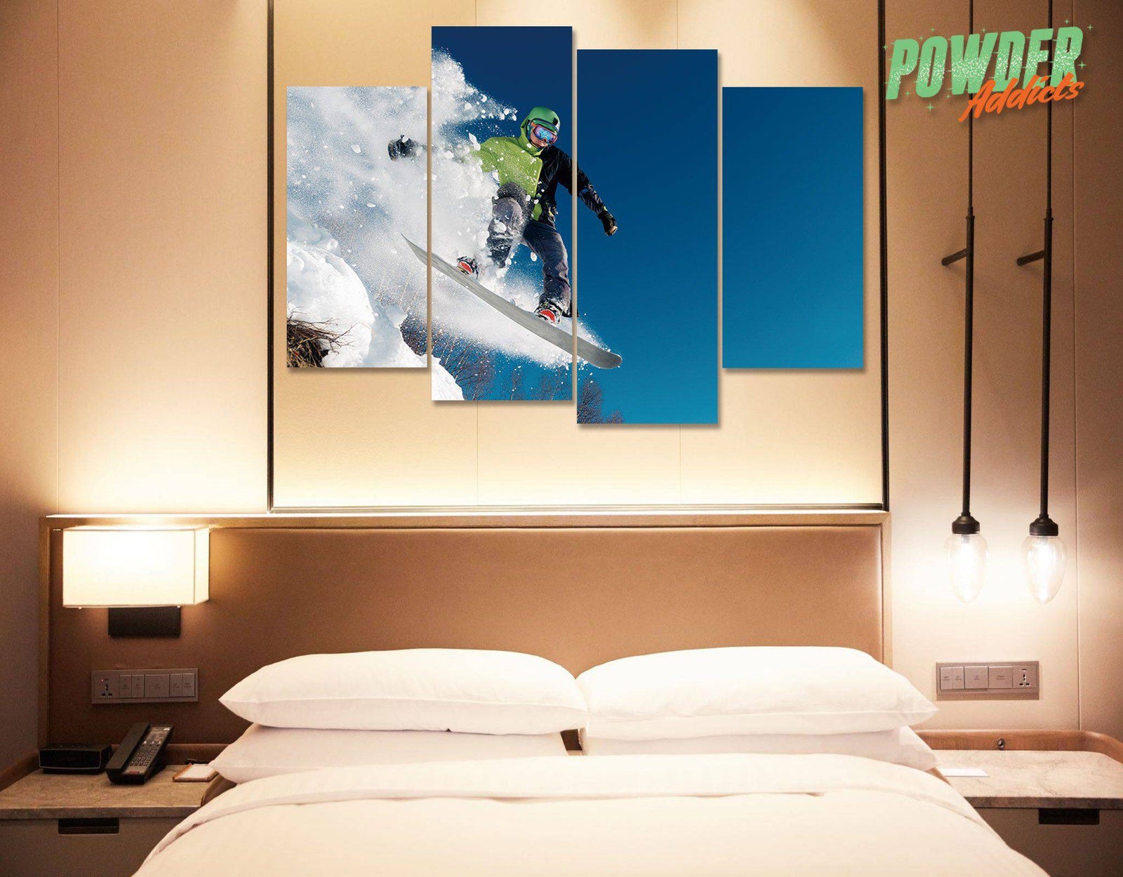 Snowboard Jump 4 Piece Canvas - Powderaddicts