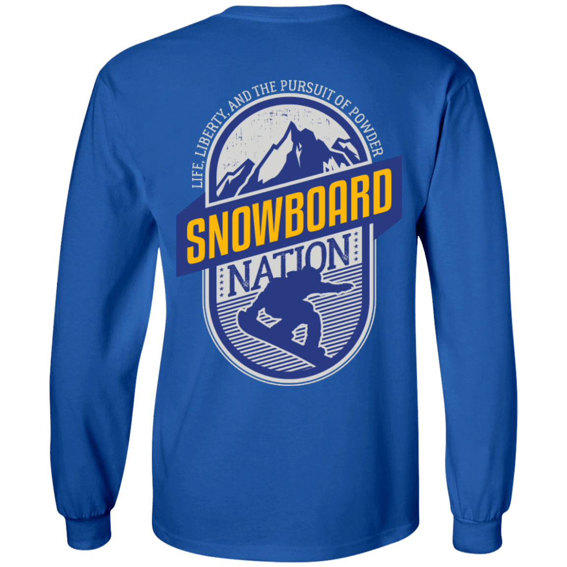 Snowboard Nation (Blue) Long Sleeves - Powderaddicts