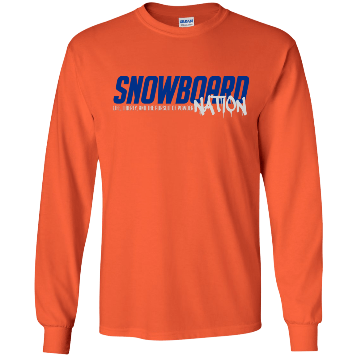 Snowboard Nation (Blue) Long Sleeves - Powderaddicts