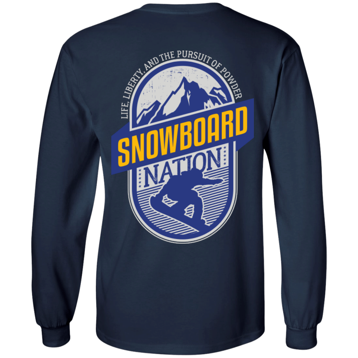 Snowboard Nation (Blue) Long Sleeves - Powderaddicts
