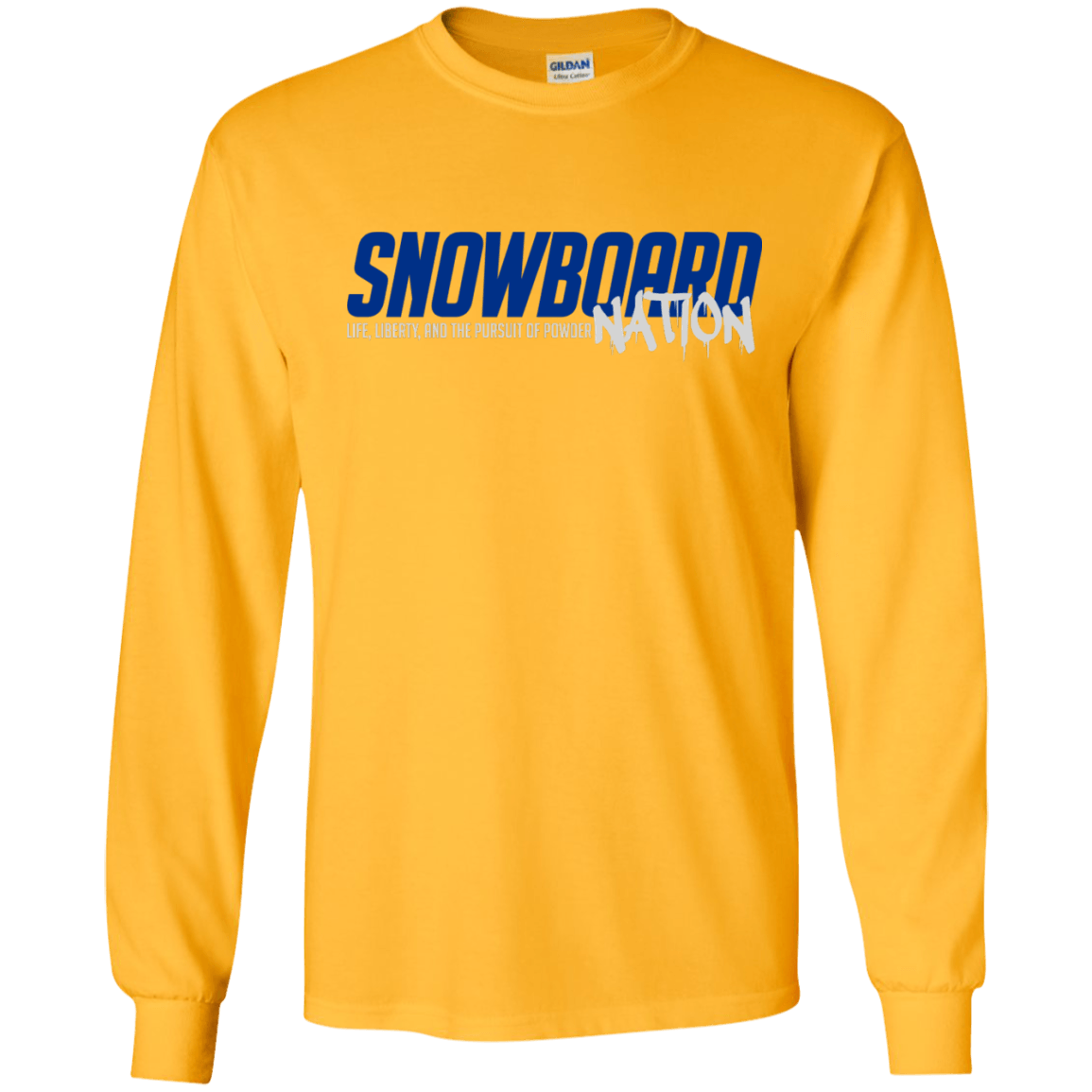 Snowboard Nation (Blue) Long Sleeves - Powderaddicts