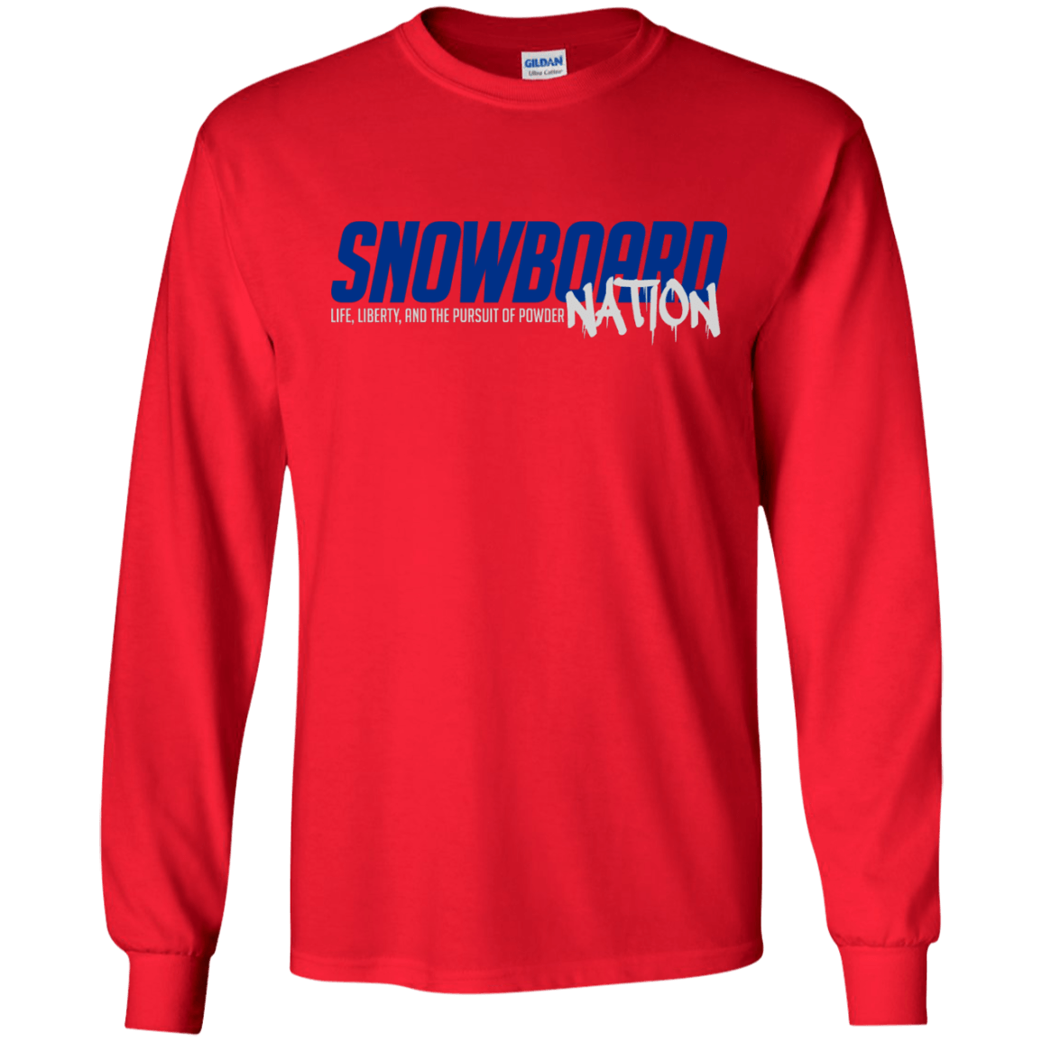 Snowboard Nation (Blue) Long Sleeves - Powderaddicts