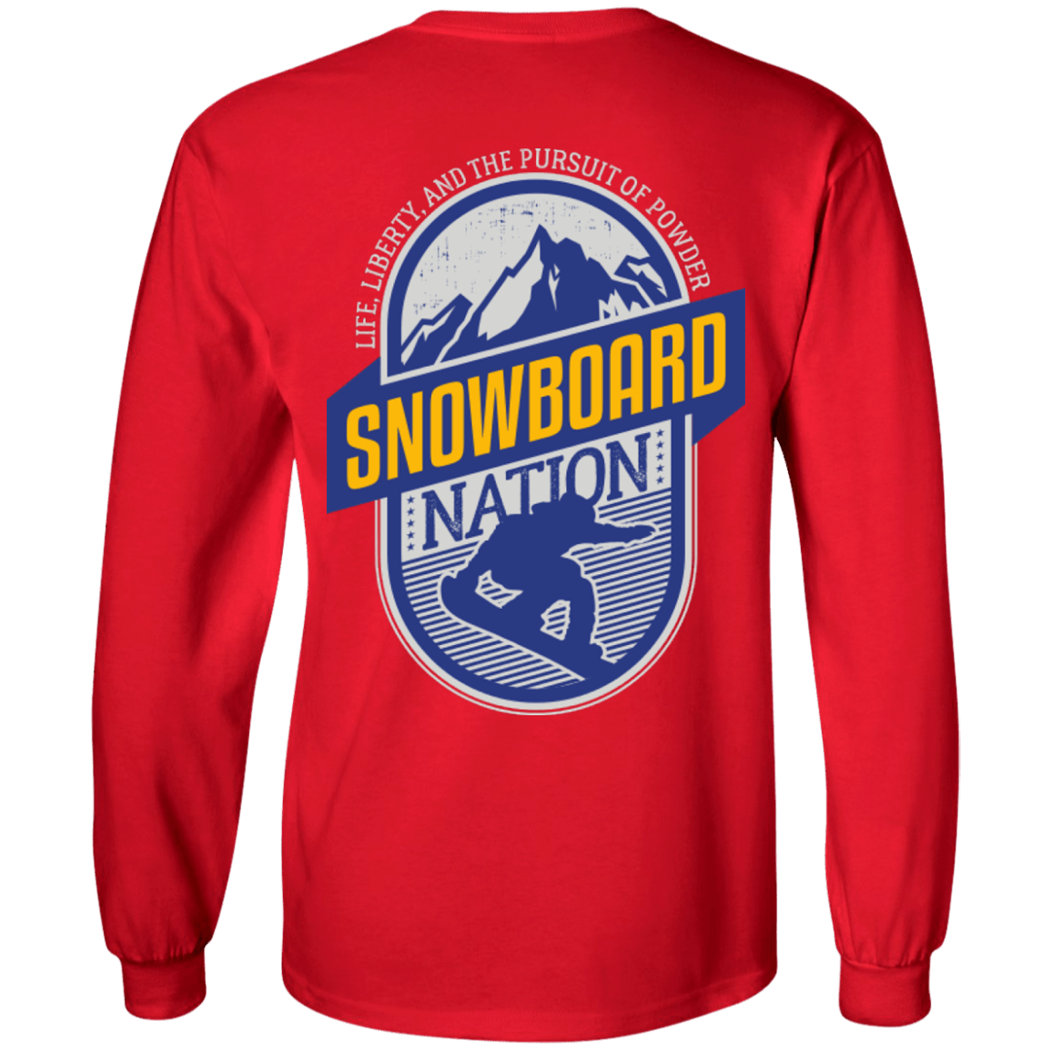 Snowboard Nation (Blue) Long Sleeves - Powderaddicts