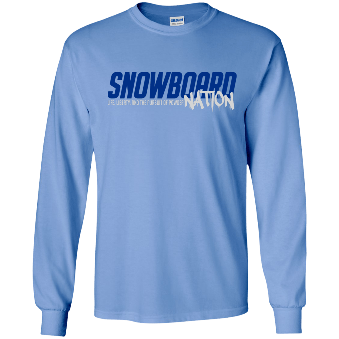 Snowboard Nation (Blue) Long Sleeves - Powderaddicts