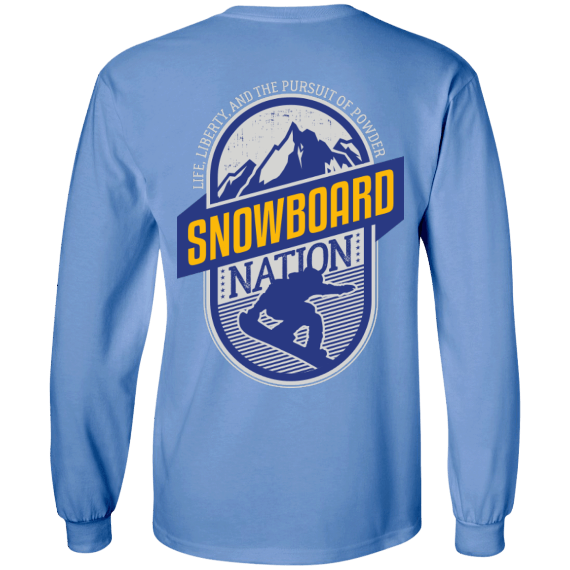 Snowboard Nation (Blue) Long Sleeves - Powderaddicts