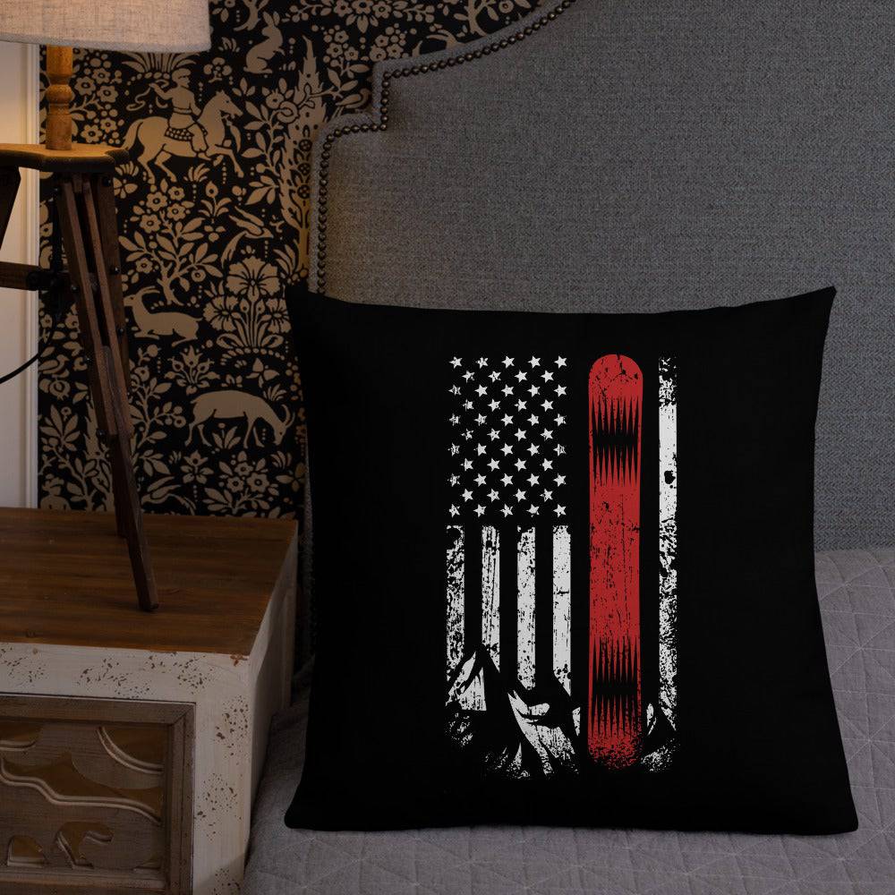 Snowboard USA Flag Premium Pillow - Powderaddicts