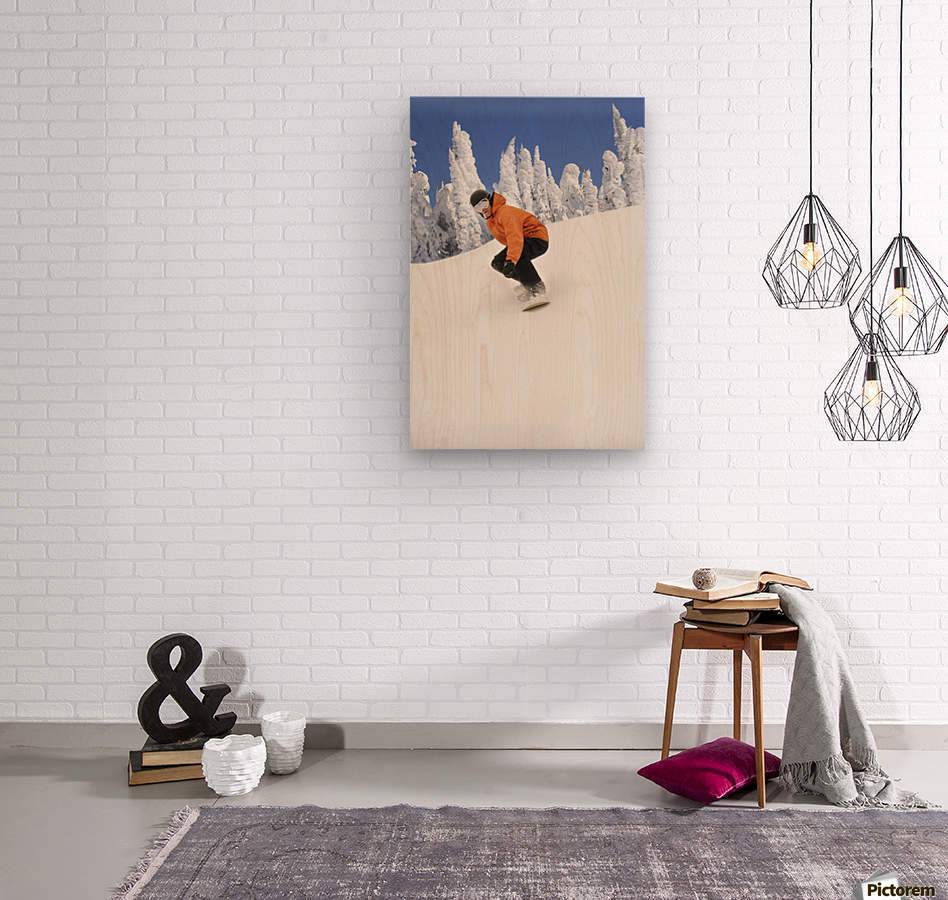 Snowboarder Going Down Snowy Hill - Powderaddicts