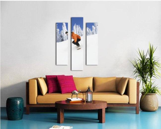 Snowboarder Going Down Snowy Hill - Powderaddicts