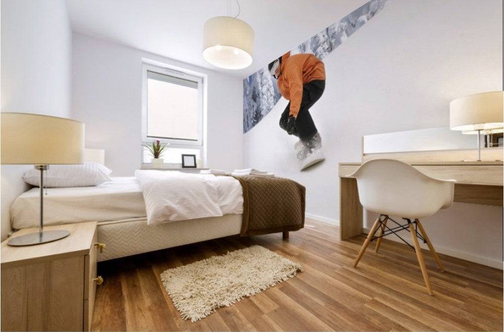 Snowboarder Going Down Snowy Hill - Powderaddicts