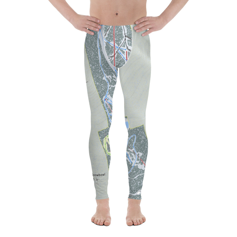 SnowBowl, Arizona Ski Trail Map Men's Base Layer Bottom - Powderaddicts
