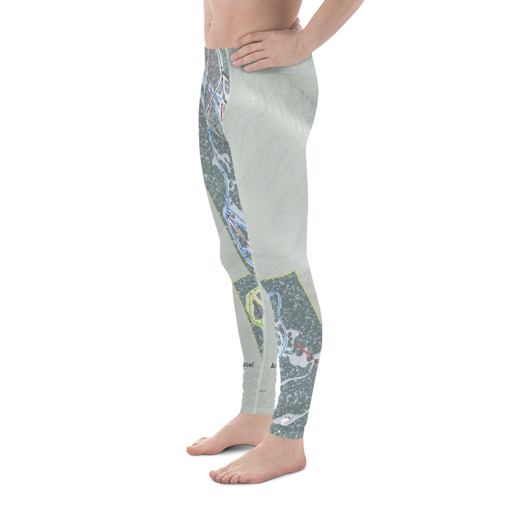 SnowBowl, Arizona Ski Trail Map Men's Base Layer Bottom - Powderaddicts