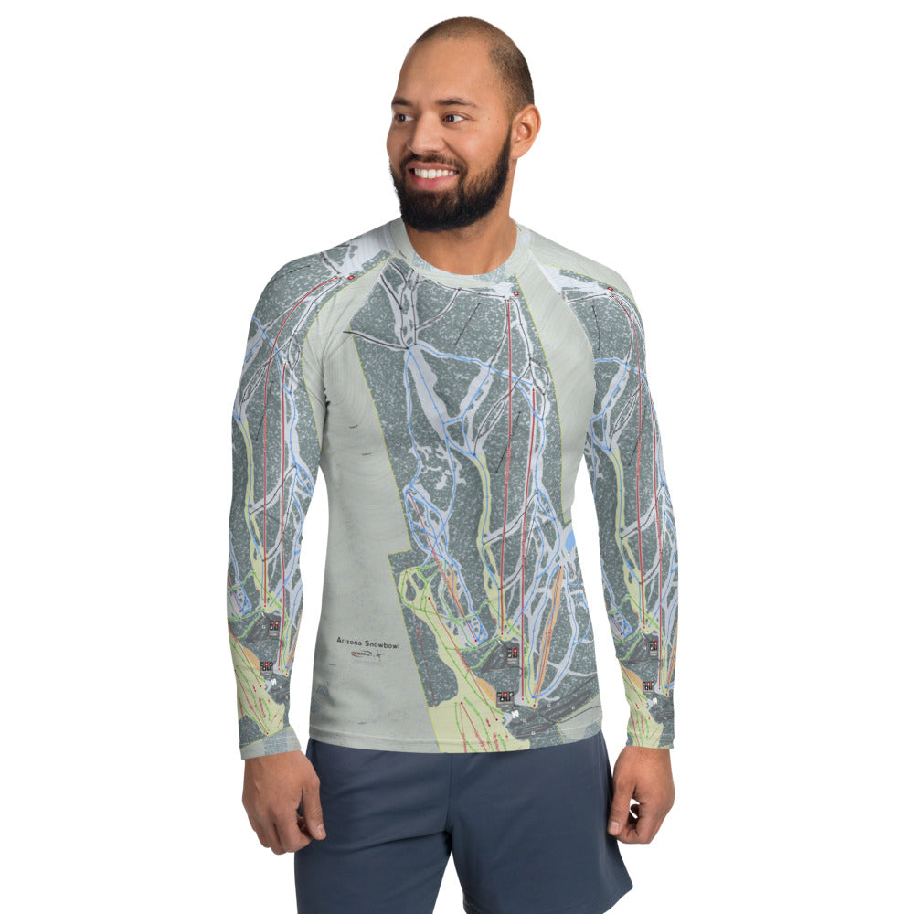 SnowBowl, Arizona Ski Trail Map Men's Base Layer Top - Powderaddicts