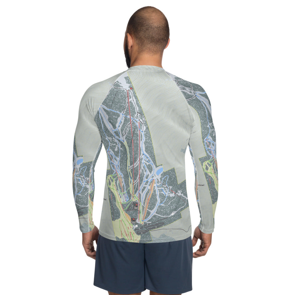 SnowBowl, Arizona Ski Trail Map Men's Base Layer Top - Powderaddicts