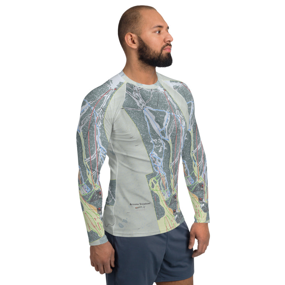 SnowBowl, Arizona Ski Trail Map Men's Base Layer Top - Powderaddicts
