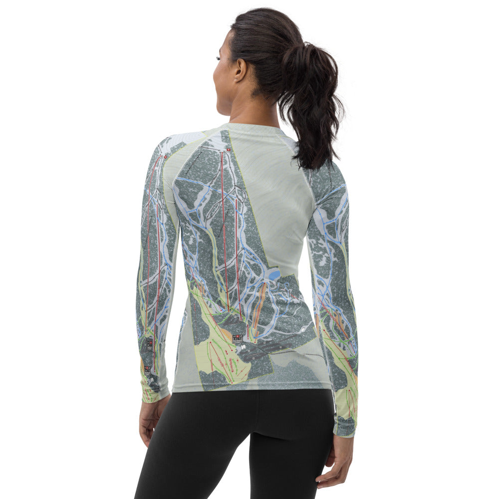 SnowBowl, Arizona Ski Trail Map Women&#39;s Base Layer Top - Powderaddicts