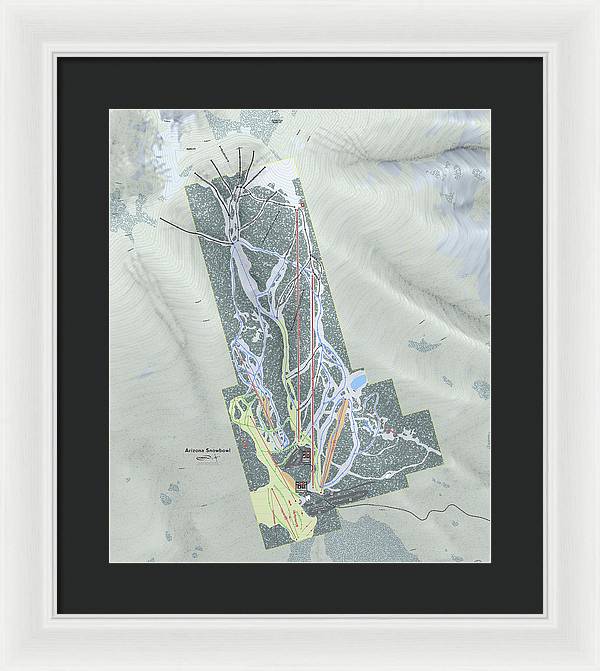 SnowBowl Ski Trail Map - Framed Print - Powderaddicts