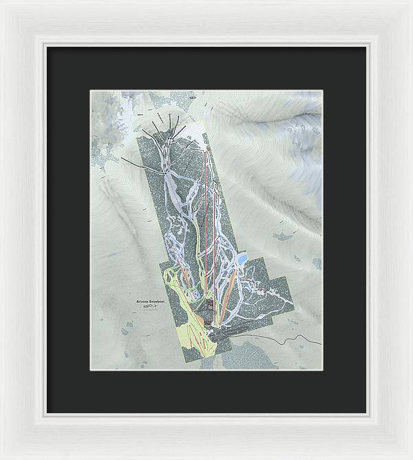 SnowBowl Ski Trail Map - Framed Print - Powderaddicts