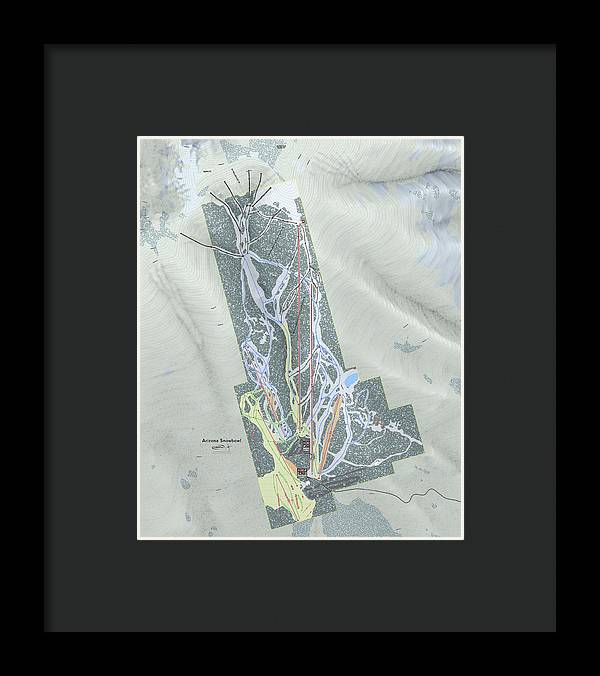 SnowBowl Ski Trail Map - Framed Print - Powderaddicts