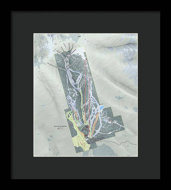 SnowBowl Ski Trail Map - Framed Print - Powderaddicts