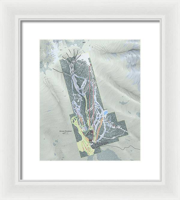 SnowBowl Ski Trail Map - Framed Print - Powderaddicts