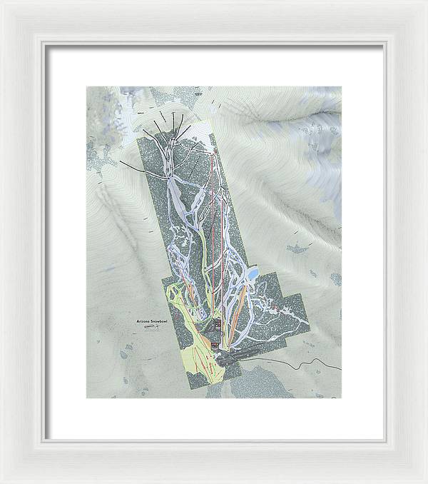 SnowBowl Ski Trail Map - Framed Print - Powderaddicts