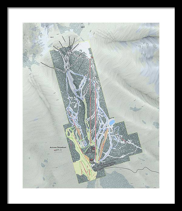 SnowBowl Ski Trail Map - Framed Print - Powderaddicts