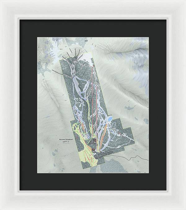 SnowBowl Ski Trail Map - Framed Print - Powderaddicts