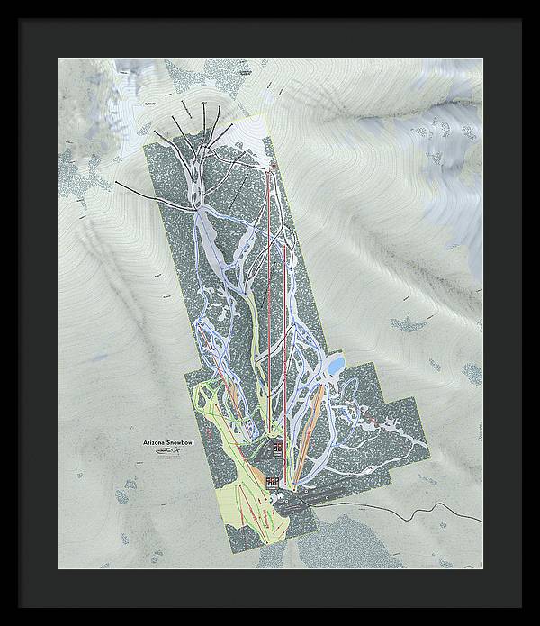 SnowBowl Ski Trail Map - Framed Print - Powderaddicts