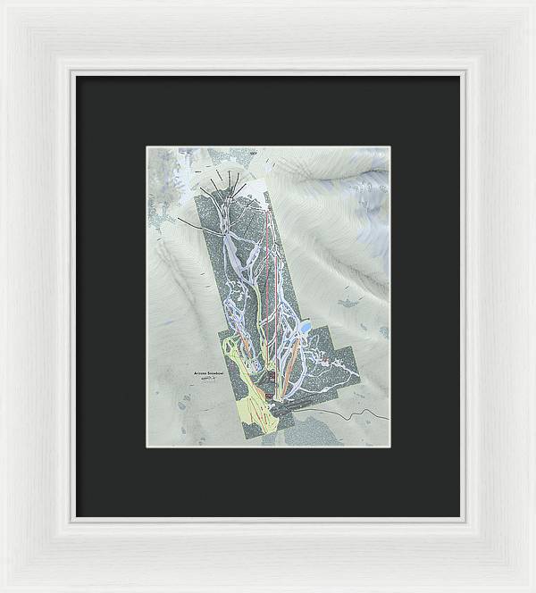 SnowBowl Ski Trail Map - Framed Print - Powderaddicts