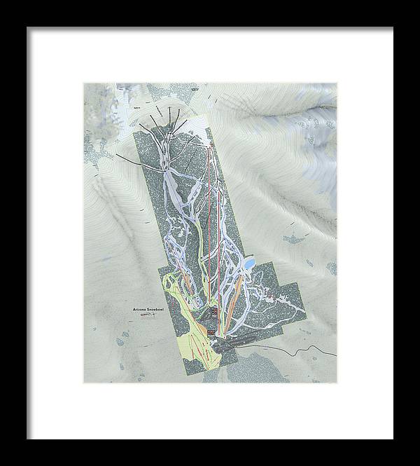 SnowBowl Ski Trail Map - Framed Print - Powderaddicts