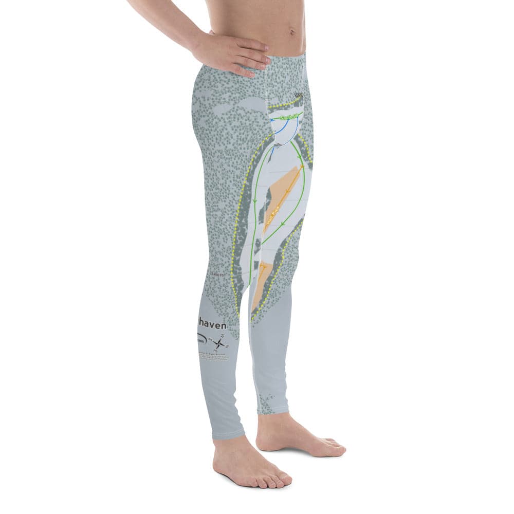 Snowhaven, Idaho Ski Trail Map Men's Base Layer Bottom - Powderaddicts