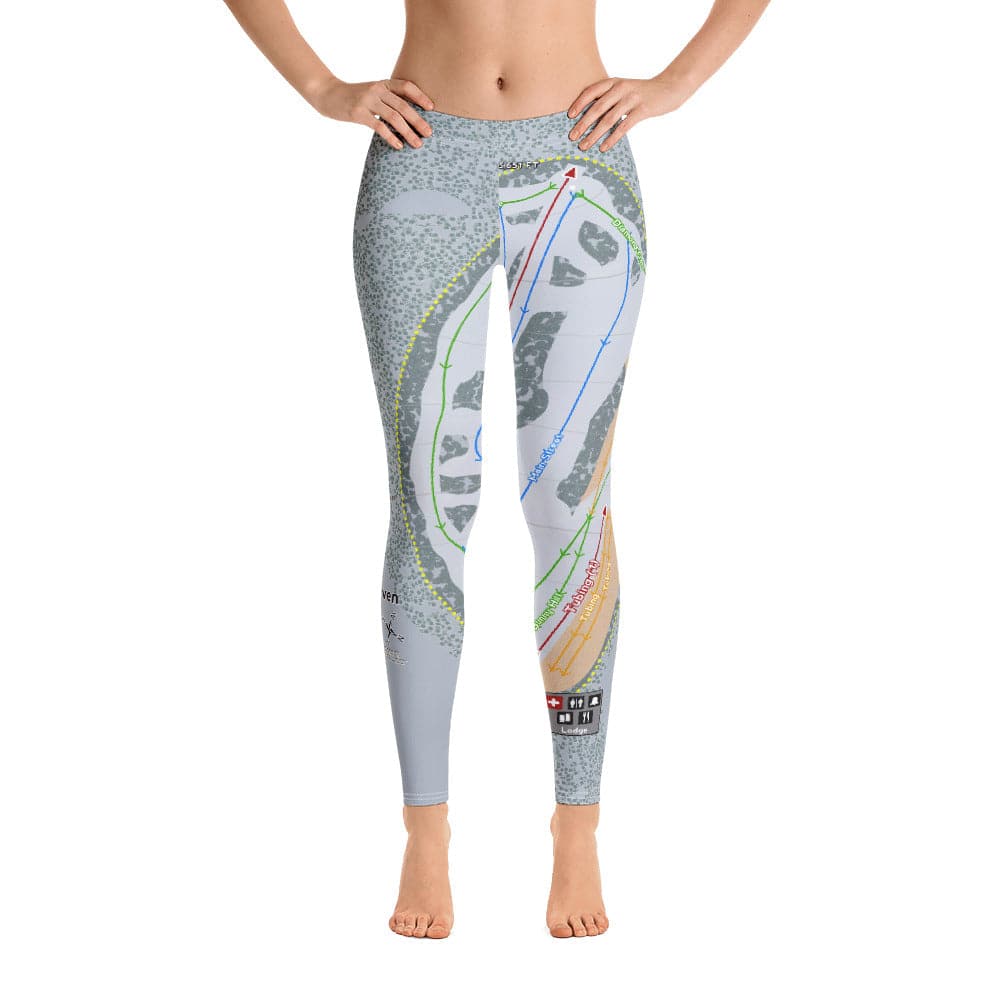 Snowhaven, Idaho Ski Trail Map Women's Base Layer Bottom - Powderaddicts