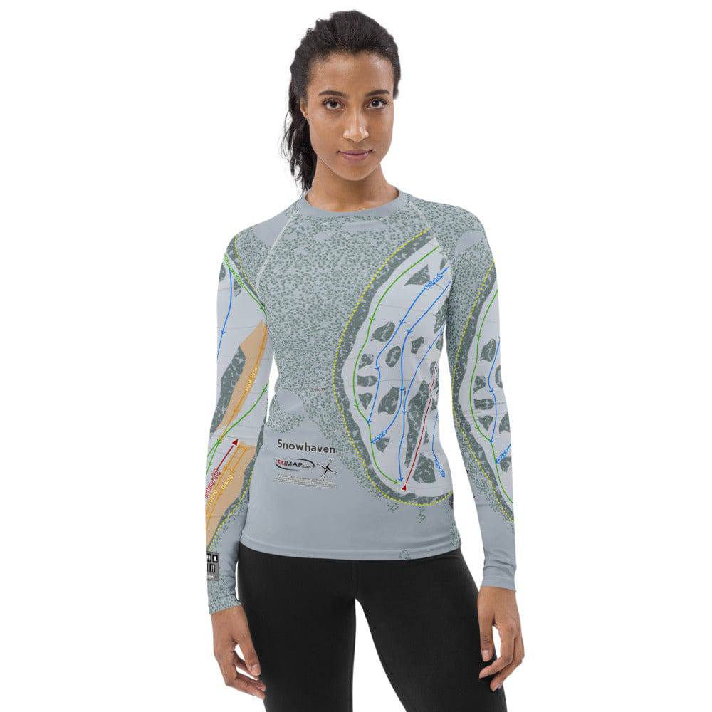 Snowhaven, Idaho Ski Trail Map Women's Base Layer Top