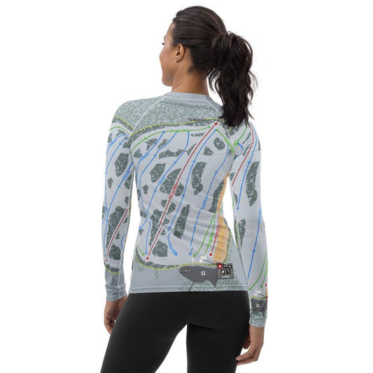 Snowhaven, Idaho Ski Trail Map Women's Base Layer Top - Powderaddicts