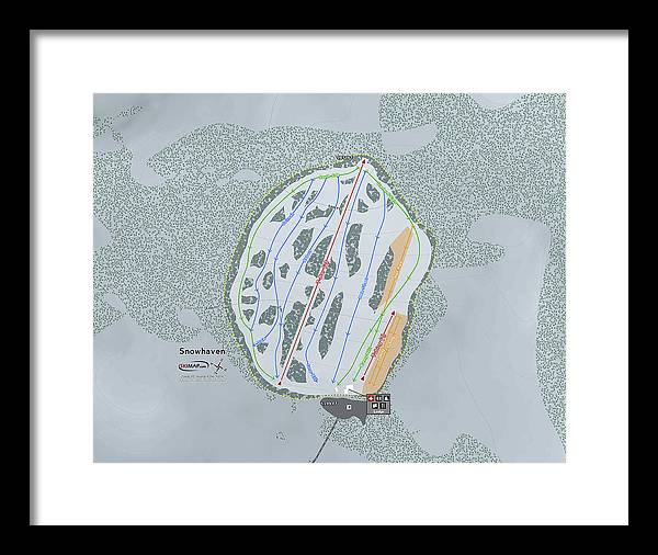 Snowhaven Ski Trail Map - Framed Print - Powderaddicts