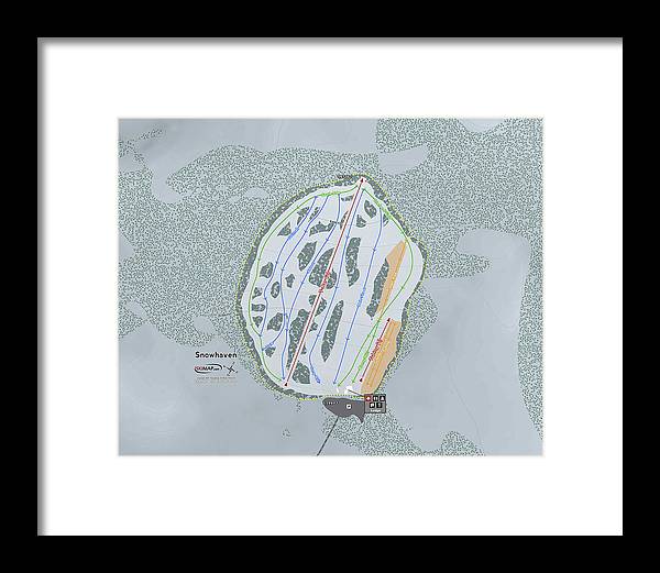 Snowhaven Ski Trail Map - Framed Print - Powderaddicts