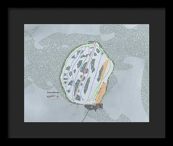 Snowhaven Ski Trail Map - Framed Print - Powderaddicts